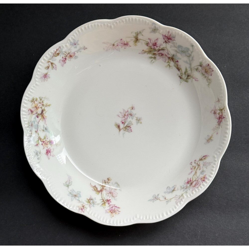 Antique Haviland‎ Limoges France Floral Scalloped Edge Schleiger 91b 7.5" Bowl